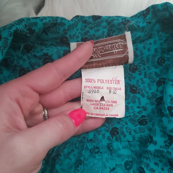 Vintage Lapel Waist Pleated Dress Micro Floral - Picture 9 of 11